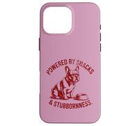 Funny French Bulldog Shirt Powered by Snacks & Stubbornness Case for iPhone 16 Pro Max