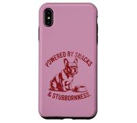 Funny French Bulldog Shirt Powered by Snacks & Stubbornness Case for iPhone XS Max
