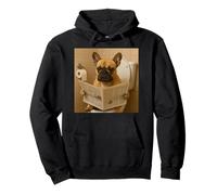 Funny French BullDog Sitting on the Toilet Reading Newspaper Pullover Hoodie