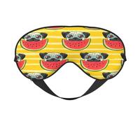 Funny French Bullfighting Watermelon Print Eye Mask, Soft and Breathable, Suitable for Nap, Travel and Night Sleep