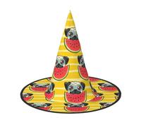 Funny French Bullfighting Watermelon print Halloween hat, set of 1, fit for family themed parties, yard decorations, carnival parties
