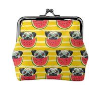 Funny French Bullfighting Watermelon Print Practicality Coin Purse Cute Mini Coin Pouch for Women (4.52 x 4.13in) Exquisite, Black, One Size