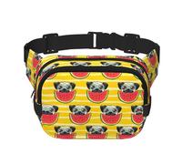Funny French Bullfighting Watermelon Print Stylish and Practical Waist Bag,Adjustable,Perfect for Travel,and Outdoor Activities