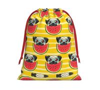 Funny French Bullfighting Watermelon Super Soft Velvet Christmas Storage Bag Festival Promotion Annual Celebration and Daily Use