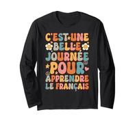 Funny French Language Francais Retro Groovy French Saying Long Sleeve T-Shirt