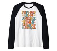 Funny French Language Francais Retro Groovy French Saying Raglan Baseball Tee