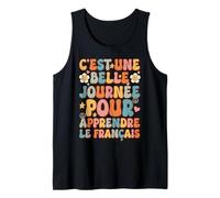 Funny French Language Francais Retro Groovy French Saying Tank Top