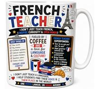 Funny French Teacher Appreciation Coffee Lover Classroom Language Tutor 11oz White Ceramic Coffee Cup Present for Teacher Appreciation School Staff Colleague Birthday Christmas Gift Mug