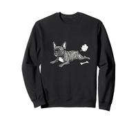 Funny Frenchie Frog Pose Farting Dog Art Sweatshirt