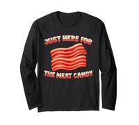 Funny Fried Egg and Bacon Just here for The Meat Candy Long Sleeve T-Shirt