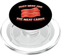 Funny Fried Egg and bacon Just here for the meat candy PopSockets PopGrip for MagSafe