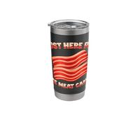 Funny Fried Egg and Bacon Just here for the Meat Candy Stainless Steel Insulated Tumbler