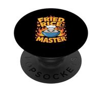 Funny Fried Rice Master Angry Bowl Character PopSockets Adhesive PopGrip