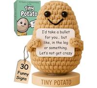Funny Friendship Gift - Tiny Potato Crochet With 30 Sassy Messages for Women Friends Bestie Coworker Sister - Best Friend Birthday Gifts for Women, Emotional Support Encouragement Present Idea for Her