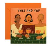 Funny Friendship Greeting Card - “This and Yap” - Aperol-Inspired Gift for Her, Ladies, BFF, Besties, Women, Gals - Girls Night - Birthday or Just Because Card - Comes with Sticker