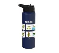 Funny Frog Activities Amphibian Pet Owner Toad Biology Stainless Steel Insulated Water Bottle