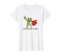 Funny Frog ADHD We Hyperfocus at Dawn Value Graphic T-Shirt, Women, White, S