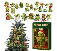 Funny Frog Advent Calendars 2025, 2D Flat Acrylic Frog Hanging Ornaments, 24 Day Christmas Countdown Calendar, For Adults Teen Family Friends Lovers