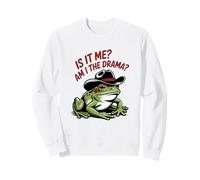 Funny Frog Am I The Drama? Humorous Graphic Sweatshirt