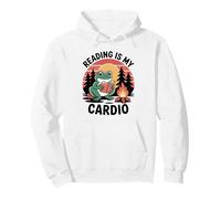 Funny Frog At The Campfire Reading a Book Camping Nature Pullover Hoodie