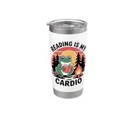 Funny Frog At The Campfire Reading a Book Camping Nature Stainless Steel Insulated Tumbler