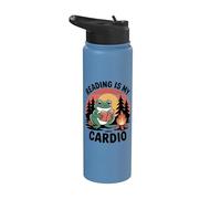 Funny Frog At The Campfire Reading a Book Camping Nature Stainless Steel Insulated Water Bottle