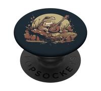Funny frog banjo music nature Frogs lover PopSockets Adhesive PopGrip