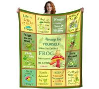 Funny Frog Blanket Gifts for Women & Kids, Cute Frog Stuff, Forest Themed Throw 60"X50"
