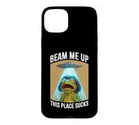 Funny Frog Bob Haircut Meme Beam Me Up This Place Sucks Case for iPhone 15 Plus