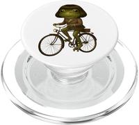 Funny Frog Bob Haircut Meme Cottagecore Frog Riding Bike PopSockets PopGrip for MagSafe