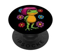 Funny Frog Bob Haircut Meme Silly Animal Humor Frog Lover PopSockets Adhesive PopGrip