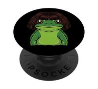 Funny Frog Bob Haircut Meme Silly Animal Humor Frog Lover PopSockets Adhesive PopGrip