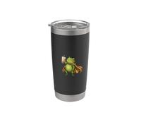 Funny Frog Boba Tea Drinker Caffeine Gen Z Humor Graphic Stainless Steel Insulated Tumbler