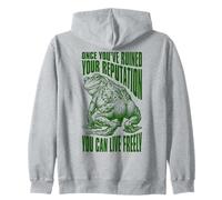Funny Frog Butt Rude Sarcastic Ruined Reputation Live Freely Zip Hoodie