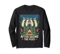 Funny Frog Campfire Meme After Seeing The Files Long Sleeve T-Shirt