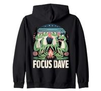 Funny Frog Campfire Meme Focus Dave Frog Humor Zip Hoodie