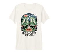 Funny Frog Campfire Meme that Explains The Cows Premium T-Shirt