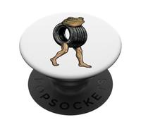 Funny Frog Car Tire Mechanic Novelty Design PopSockets Adhesive PopGrip