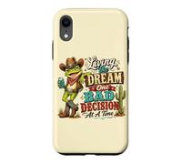 Funny Frog Cowboy Humor Living the Dream One Bad Decision Case for iPhone XR