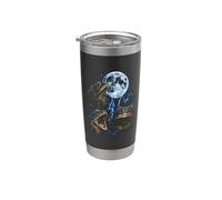 Funny Frog Cursed Toad Moonlight Ribbit Moon Howling Meme Stainless Steel Insulated Tumbler
