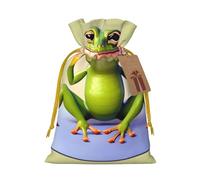Funny frog doing yoga Print Drawstring Favor Bags, M Holiday Pouches, Treat Sacks, Christmas Treat Bags