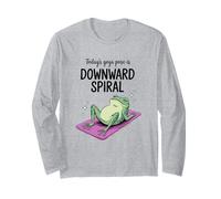 Funny Frog Downward Spiral Yoga Pose Long Sleeve T-Shirt