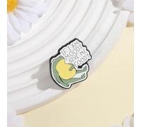Funny Frog Enamel Pin Sarcastic Food Lover Lapel Brooch Cute Grumpy Frog Pin Badge for Jackets Backpacks Hats Decorative Accessories