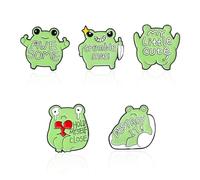Funny Frog Enamel Pins Cartoon Animal Brooch Pin Hold Myself Close Crying Frog Brooch Pin Badge for Backpacks Badges Hats Bags Decor Creative Gift for Men Women