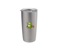 Funny Frog Espresso Shot Drinker Caffeine Humor Heroic Pose Stainless Steel Insulated Tumbler