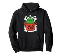 Funny Frog Everything is Fine Boiling Water Graphic Pullover Hoodie