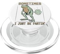 Funny Frog Farting Retro Pixel Art Humor PopSockets PopGrip for MagSafe