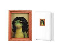 Funny Frog Fridge Magnet - Cute Home Decor Small Wooden | Frog Decorative Magnet Retro Framed - For Kitchen Friends Office Halloween Christmas Parties Carnival Decoration