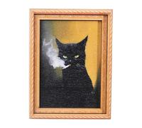 Funny Frog Fridge Magnet Kitchen Decor, Funny Mini Green Frog Haircut Wood Refrigerator Magnets, Retro Mini Framed Frog Art Wooden Magnet, for Home Office Decoration (#6)