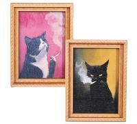 Funny Frog Fridge Magnet Kitchen Decor, Funny Mini Green Frog Haircut Wood Refrigerator Magnets, Retro Mini Framed Frog Art Wooden Magnet, for Home Office Decoration (#5*#6)